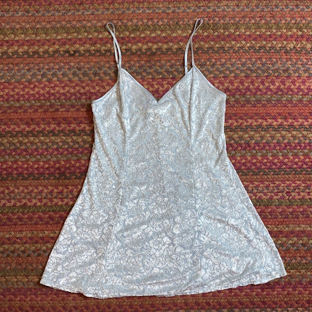 Y2K VINTAGE VICTORIAS SECRET DAMASK PRINT VELVET DRESS FIT N FLARE